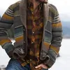 Men's Sweaters 2022 Mens Cardigan Printed Autumn Warm Christmas Sweater Men Fashion Jacket Coat Casual Stand Collar Knitting