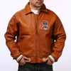 Casual Sports Lychee Pattern Leather Flight Suit Jackets Men European and American Lapel Neck Sheepskin Leather Jacket