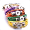 Bedelarmbanden Noosa mtilayer snap knop armband DIY 18mm gember gevlochten lederen vrouwen snaps sieraden drop levering 2021 bracele dhxk3