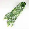 Decorative Flowers 9 Fork Eucalyptus Leaf Hanging Potted Plant Plastic Frosted Wall Cabinet Bookcase Vertical Strip Home Decorations Green