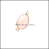 Pendentif Colliers Coupe Double Pendentif En Pierre Suspendue 13X18Mm Accessoires Or Enveloppé D'or Ovale Quartz Pierre Précieuse Pour Les Femmes Et M Dhseller2010 Dhobs