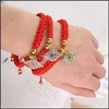 Link Chain Braided Thread Lucky Red String Chain Bracelet Women Men Crystal Eye Hamsa Hand Charm Bracelets Fashion Friends Mjfashion Dh4Pz