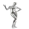 Unisex grappige kleding glanzende metalen catsuit kostuums jumpsuit lycar spandex zentai full bodysuit feest club podium kostuums