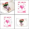 Greeting Cards Greeting Cards Card Handmade 3D Bouquet Flower Blessing Decoration Birthday Msee Pics Day Gift Drop Delivery 2021 Home Dhaax