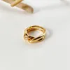 Ringos de cluster Monlansher Mobius projetou círculos duplos Twine Ring Color Gold Color Brass Twist for Women Classy Fashion Jewelry 2022