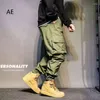Men's Pants Army Green Boys Big Pocket Overalls Tide Brand Spring And Autumn Casual