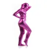 Unisex grappige kleding glanzende metalen catsuit kostuums jumpsuit lycar spandex zentai full bodysuit feest club podium kostuums