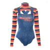 Fatos femininos xingqing trajes de halloween para mulheres assustador assassino boneca quer jogar filme personagem bodysuit chucky traje conjunto