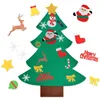 Decoraciones navideñas para niños, árbol de fieltro hecho a mano, colgante de pared, Navidad con cadena, decoración de luces para el hogar, adorno navideño 2022