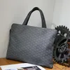 BROCKASER LEBSGE Fashion Men's High Quality Pu Leather Single Shoulder Bag Checked Document Travel Tote 13 Inches Portfölj