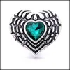 Charms Vintage Snap Button Heart Charms Women Jewelry Findings Rhinestone 18Mm Metal Snaps Buttons Diy Bracelet Jeweller Dhseller2010 Dhes1