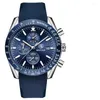 Montre-bracelettes Blue Men's Quartz Watches Luxury Date Men Sports Watch Imperposeproofrwatch Slicone Strap Luminal Analog