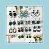 Charme Highend Green Boucles d'oreilles pour femmes Tempérament Rétro Dangle Girls Party Wedding Stud Bijoux Cadeau Drop Livraison 2021 Carshop2006 Dhwz9