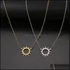 Colliers pendentiels Collier Bénédiction Card-cadeau Small Dainty Gold Sun God Light With Corde Pendant Chain - Costume Costume Choker Jewelr DHPMN