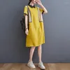 الفساتين غير الرسمية #3309 زرقاء صفراء لباس النساء الأكمام قصيرة الأكمام