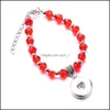 Bedelarmbanden snap armband sieraden colorf glazen kralen 18 mm gember snaps knoppen kok charmes polsbandje druppel levering 2021 armbanden dh0if