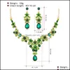 Pendant Necklaces Fashion Necklaces Mti-Color Crystal Stone Wedding Engagement Jewellry Sets For Brides Sier Gold Color Neck Lulubaby Dhlnt