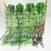 Decoratieve bloemen 9 vork eucalyptus blad hangende potplant plastic matte wandkast boekenkast verticale strip honingdecoraties groen