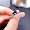 Cluster-Ringe 925 Sterling Silber Mossan-Diamant-Ehering im Smaragdschliff, geschaffen für einen luxuriösen Verlobungsantrag für Frauen