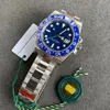 N montre d'usine diamètre 40 mm avec un ressort bleu 3186 mouvement pointeur tridimensionnel clou poli bleu de la mer profonde anneau en céramique bouche 904 bracelet de montre en acier fin