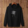 Men's Hoodies Simple Creative Design Line Cross Print Hoodie Men's Arrival Autumn And Winter Style Men