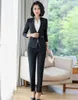 Women's Two Piece Pants Fashion Formal Women Pant Suits Grey Blazer And Jacket Sets Work Wear Ladies Business Office Uniform Designs