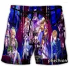 Shorts masculinos phechion homens/mulheres espada arte online alicization 3d impresso de streetwear casual masculino solto esportivo a162