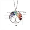 Colares pendentes 12pc/set moda clássica colar pingente clássico Gem Árvore 7 Chakra Stone Stops of Life for Men and Women Gift Msee Pic Dhobl