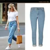 Jean taille haute pour femme coupe décontractée coupe droite nouveau pantalon en jean petit ami