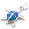 mode bleu opale tortue pendentif bijoux mexicain mignon tortue design 925 estampillé