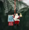 가스 2022 산타 클로스 크리스마스 트리 장식 수지 수지 가솔린 사인 방 장식 장식품 펜던트 빠른 배달