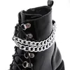 Fashion Women Chunky Heel Platform Boots Heavy Platform Constructions Black Designer Boot Размер 35-43