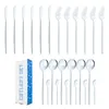 Couverts Ensembles Cuisine Argenterie 24 Pcs Miroir Poli Couverts Ustensiles Service Pour 6 Inclure Couteaux Cuillères Fourchettes