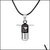 Pendant Necklaces Capse Pill Pendant Necklace Classic Couple Necklaces Space Stainless Steel Leather Valentines Day Gift Dro Sexyhanz Dh5Cs