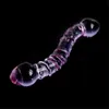 Sex toy massager 180x30mm Glass Sex Toys Double Head Dildo Crystal Penis Anal Butt Plug Vagina Female Male Gay Masturbation