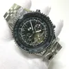 3 стиля Skeleton Fly Wheel Watch Black Dial Original Breits Автоматические широкие роскошные мужчины смотрят коричневый кожаный ремешок водонепроницаемый 3309985