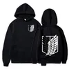 Herren Hoodies Sweatshirts Attack On Titan Hoodie Japanischer Anime Hingeki No Kyojin Grafik Sweatshirt Pullover Lässige Kapuzen Streetwear Tops Unisex 220905