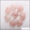 Charmes 30Mm Pas De Trou Coeur Perles En Vrac Pierres Naturelles Charmes Guérison Reiki Rose Quartz Cristal Cab Pour Bricolage Faire Artisanat Dhseller2010 Dhkqe