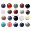 Pendant Necklaces Round Gemstone Pendants Necklace Natural Dangle 14Mm Ball Crystal Charms Healing Chakra Stone Charm Sp Dhseller2010 Dh96Q