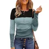 Women's T Shirts Womens Long Sleeve Tops Lace V Neck Button Down Henley Blouses Female Exercise