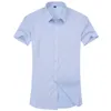 Chemises décontractées pour hommes Robe décontractée pour hommes Chemise à manches courtes Été Blanc Bleu Rose Noir Mâle Coupe régulière Chemise Hommes Chemises sociales 4XL 5XL 6XL 7XL 8XL 220905