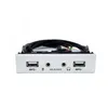 2.0 Port HUB Splitter Floppy Bay 3.5mm Jack per cuffie Espansione Pannello frontale Rack per computer PC 3.5 "9pin A