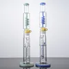 Bong a tubo dritto ad alta congelabilità Costruisci narghilè Inline Perc Colorful Green Blue Dab Rigs Tubi d'acqua Bong in vetro inebriante con giunto da 18 mm