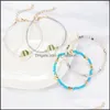 Fußkettchen 4 Teile/satz Neue Nette Rosa Blau Perlen Colorf Seil Mutilayer Armband Fußkettchen Set Für Frauen Mädchen Boho Einstellbar Kaktus Mjfashion Dh2Tl