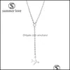 Hanger kettingen goud sier zwart y vorm ketting ketting voor vrouwen vliegtuig vliegtuig hanger gelaagd kleine sierlijke sieraden clavic sexyhanz dhv6z