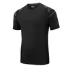 Erkek Tişörtleri Yaz Men Çalışan T-Shirt Sports Elastik Kısa Kollu Jogger Fitness Hızlı Kuru Gömlek Spor Salonu Tees Güvenlik Yansıtıcı Nokta Tops