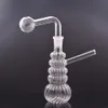 1 pçs forma espiral vidro bong cachimbo de água bubbler fumar cinza coletor braço perc com 14mm jiont downstem tubos queimador de óleo