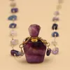 Anh￤nger Halsketten nat￼rliche lila Fluorit -Parf￼mflaschen Halskette Steinketten ￤therisch ￖl Diffusor f￼r Frauen Hochzeit juwerly