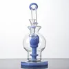 14mm Female Ball Style Wasserpfeifen Blaues Glas Wasserbongs Schädeleinsatz Duschkopf Perc Oil Dab Rig Einzigartige Glasbong-Raucher-Rigs mit Schüssel WP2281