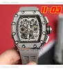 2022 11-03 A21J Automatische Mens Watch stalen kast diamanten ring skelet wijzerplaat grote datum zwarte kroon grijze rubber band 8 stijlen horloges puretime g7